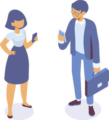 Isometric business people illustration