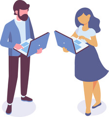 Isometric business people illustration