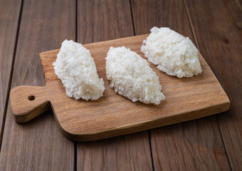 Cocada, traditional latin american coconut candy with grated coconut