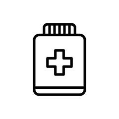 Medicine bottle icon illustration. line icon style. icon related to healthcare and medical. Simple vector design editable. Pixel perfect at 64 x 64