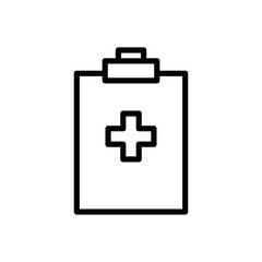 Clipboard icon illustration with hospital plus sign. line icon style. icon related to healthcare and medical. Simple vector design editable. Pixel perfect at 64 x 64