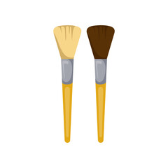 Wide paintbrushes cartoon illustration. Paintbrushes flat vector illustration. Craft, art concept