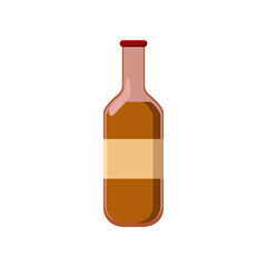 Cold fizzy drink in glass bottle vector illustration. Sweet drink product for vending machine isolated on white background. Junk food, beverage, lunch concept.