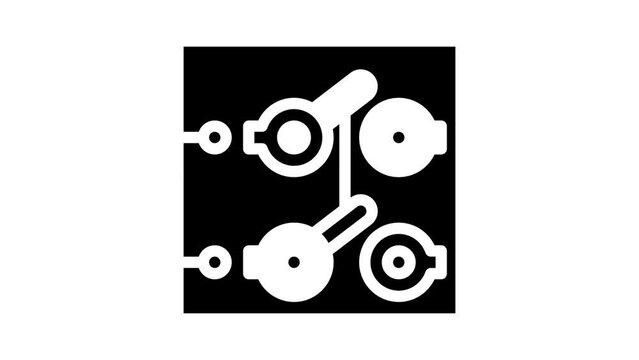 dpdt electronic device glyph icon animation