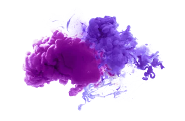 Fototapeten Ink violet color smoke blot on Png transparent Abstract background. © Liliia