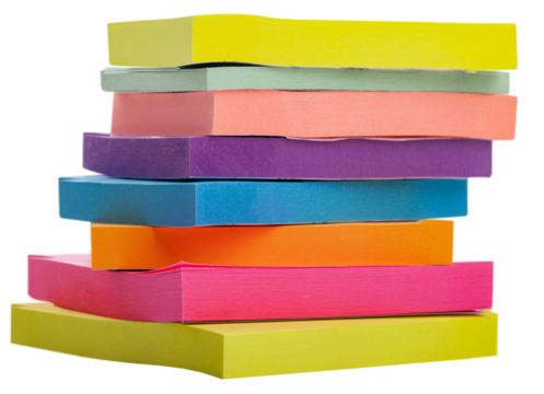 Set of different stationery and alarm clock