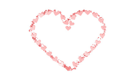 heart shaped pills Arranged in a beautiful heart shape in white background, 3D rendering