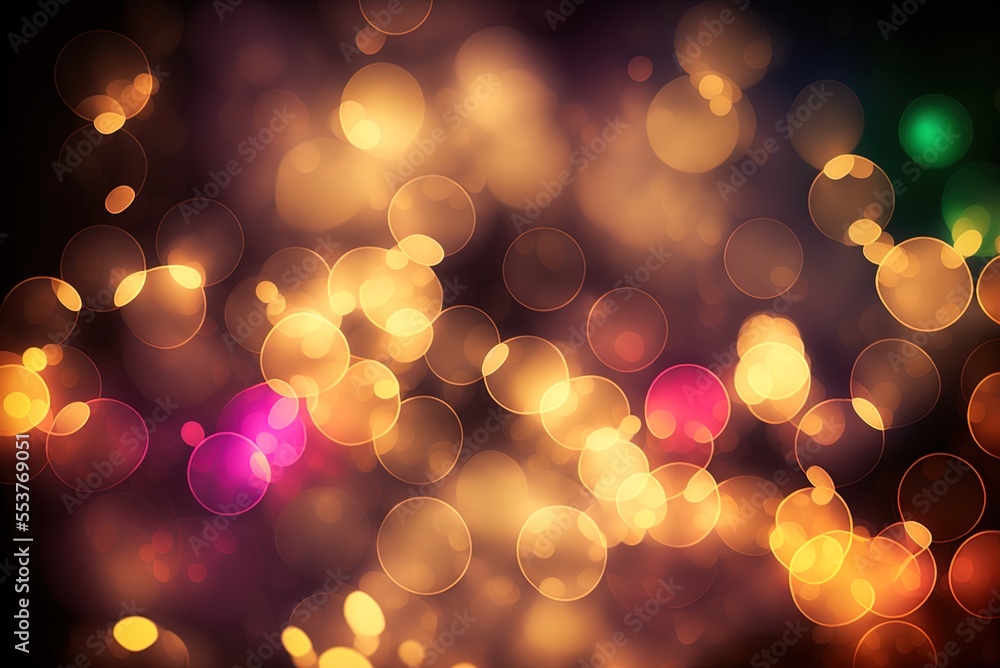 Poster bokeh lights for a festive abstract backdrop generative ai
