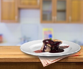Tasty fresh meat dish on the plate