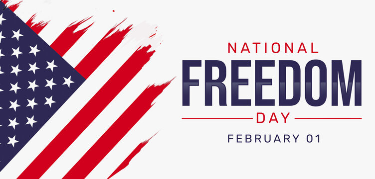 National Freedom Day Wallpaper Banner design with American Flag and typography. Freedom day background design