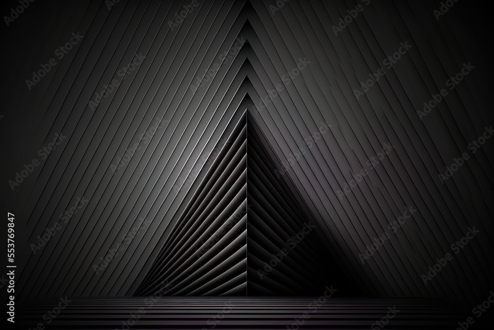 Poster a black triangle line abstract backdrop generative ai