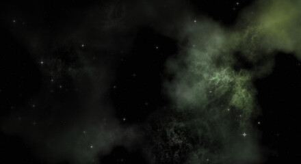 Star field in galaxy space with colorful nebula. Sci fi background of deep space. Ethereal wallpaper.