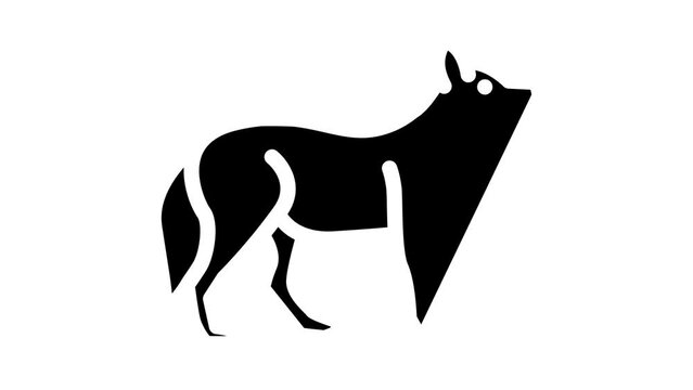 wolf animal glyph icon animation