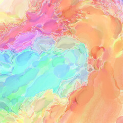 Contemporary art. Colorful texture of hand made artwork. Modern painting. Watercolor strokes on surface. Artistic background image. Abstract painting on canvas. Brushstrokes.