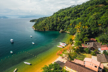 Big island Ilha Grande Abraao beach in Angra dos Reis, Rio de Janeiro, Brazil 