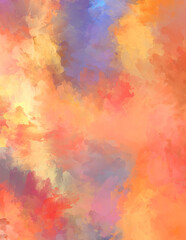 Obraz premium Abstract background of colorful brush strokes. Brushed vibrant wallpaper. Painted artistic creation. Unique and creative illustration.