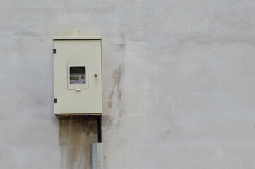 Electric power box meter outside the building.