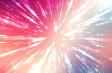 Glossy vibrant and colorful wallpaper. Light explosion star with glowing particles and lines. Beautiful abstract rays background. - 553771691