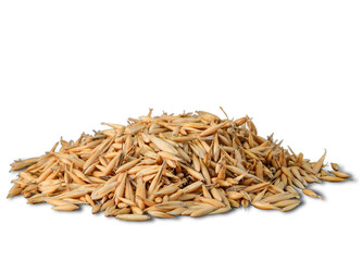 A bunch of unprocessed oatmeal. The concept of agriculture, organic food.