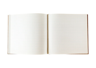 Open blank notebook isolated on white