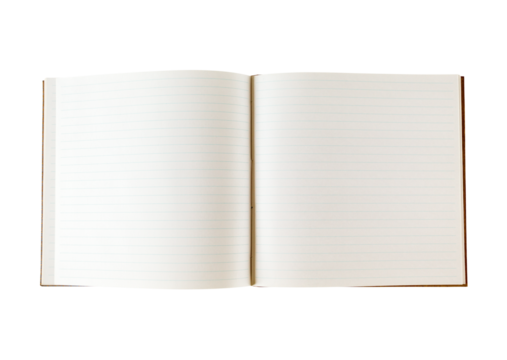 Open blank notebook isolated on white