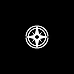 Fototapeta premium Compass logo icon isolated on dark background