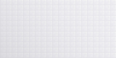 White bathroom tile, clean ceramic wall surface, pool marble decoration, room interior element, square mosaic background. Vector illustration.