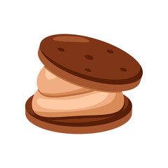 Homemade chocolate souffle cartoon illustration. Tasty fall and Halloween dessert isolated on white background. Food, beverage concept.