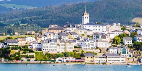 Castropol seen from Ribadeo. Principality of Asturias, Spain, Europe