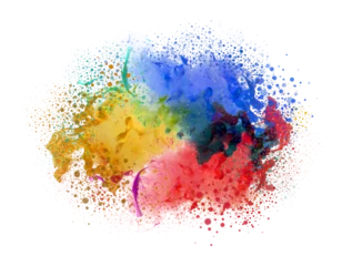 Poster Ink color smoke blot and drop on Png transparent Abstract background. © Liliia