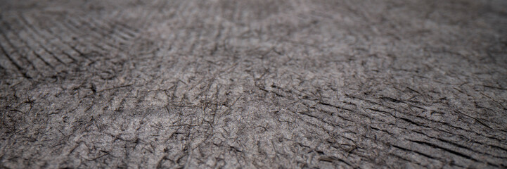 closeup of bark paper handmade in Mexico, selective focus, panoramic web banner