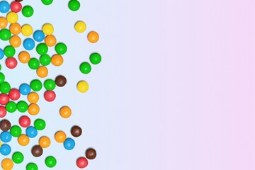 Scattered set of tasty sweet colored candies