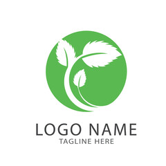 Green leaf logo ecology nature element vector icon