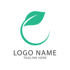 Green leaf logo ecology nature element vector icon