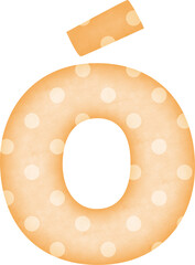 Uppercase Letter Ó Polka Dot alphabet in orange tone
