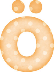Uppercase Letter Ö Polka Dot alphabet in orange tone