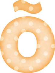 Uppercase Letter Õ Polka Dot alphabet in orange tone