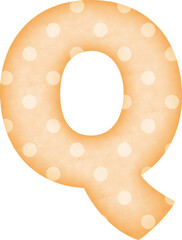 Uppercase Letter Q Polka Dot alphabet in orange tone
