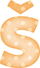 Uppercase Letter Š Polka Dot alphabet in orange tone