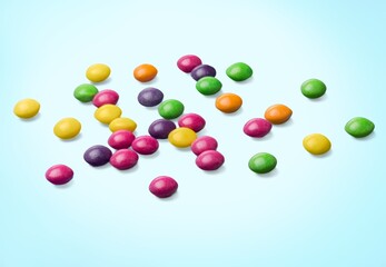 Scattered set of tasty sweet colored candies