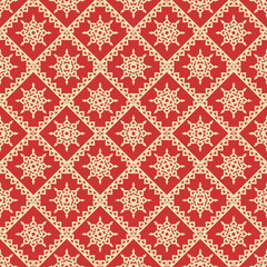 Red and gold holiday seamless (4 tiles here) background
