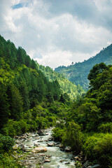 Fototapeta na wymiar mountain river in the mountains