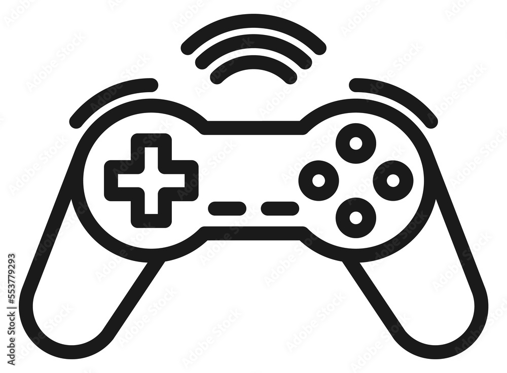 Poster game controller line icon. console player symbol