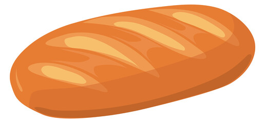 French bread cartoon icon. Fresh tasty bakery