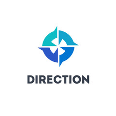 Vector logo template for logistics and transport company. Derection icon.