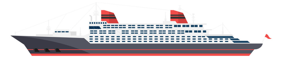 Big passenger ship. Marine travel transport icon