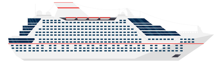 Ocean passenger travel ship. Cruiser color icon - obrazy, fototapety, plakaty