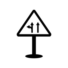 Traffic, sign, direction, road icon. Black vector graphics.