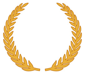 Golden laurel branches. Award blank emblem template