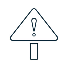 Alert, notification, warning, attention, caution outline icon. Line art vector.